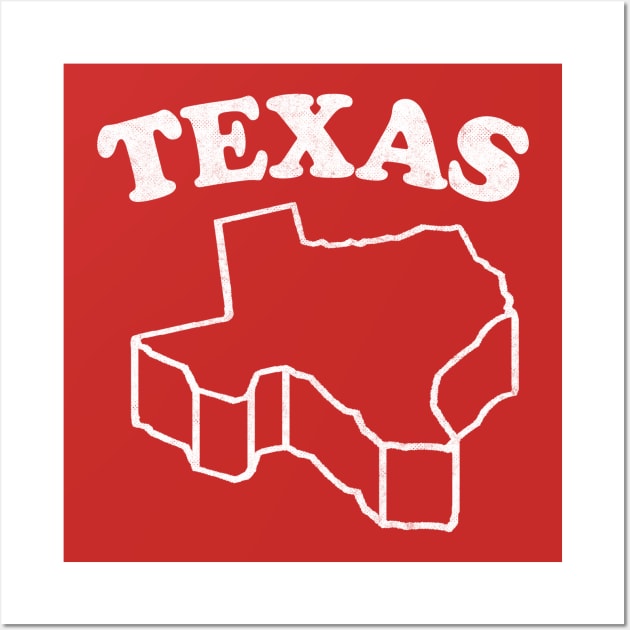 Texas /\/\/\/ Retro Style Design Wall Art by DankFutura